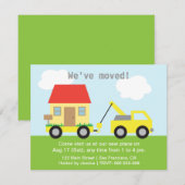 Invitation Le Truck Towing House Nous Avons Déménagé (Devant / Derrière)