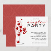 Invitation Le verre de cocktail de coeur a choisi (Devant / Derrière)