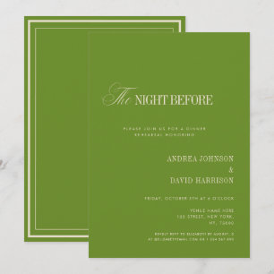 Invitation Le vert élégant La veille du dîner de répétition