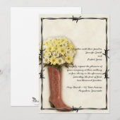 Invitation Le vieux bouquet occidental de botte s'est fané 1 (Devant / Derrière)