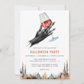 Invitation Le vin rouge de sorcière | Drôle fête d'Halloween  (Devant)