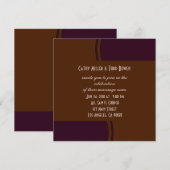 Invitation Le violet foncé et le Mariage moderne Brown (Devant / Derrière)