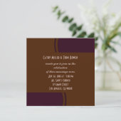 Invitation Le violet foncé et le Mariage moderne Brown (Debout devant)