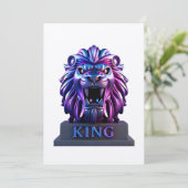 Invitation Le visage du lion (Debout devant)