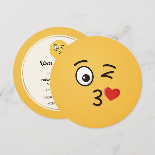 Invitation Le visage Jetant un baiser (Devant / Derrière)