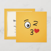 Invitation Le visage Jetant un baiser (Devant / Derrière)