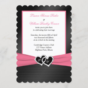 Invitation Le visage noir rose et blanc ravit les coeurs de m
