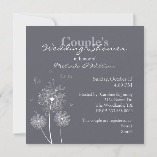 Invitation Le wedding shower du couple pourpre et blanc de (Devant)