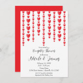 Invitation Le Wedding shower du Red Hearts Valentine Couple (Devant / Derrière)