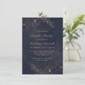 Invitation Le Wedding shower du Rose Gold Chic Couple bleu ma (Debout devant)