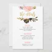 Invitation Le week-end de Bachelorette rougissent or noir (Dos)