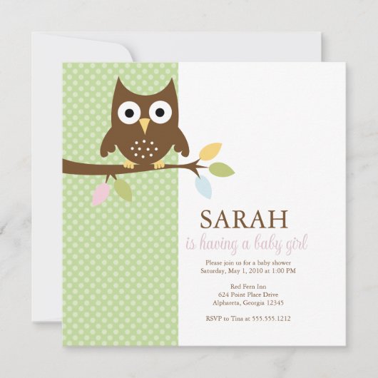 Invitation {le whooo a un bébé ?} (Devant)