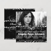 Invitation Le zèbre noir et blanc barre l'invitation (Devant / Derrière)