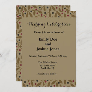 Invitation Leaf Berry Classique Colorful Art Motif