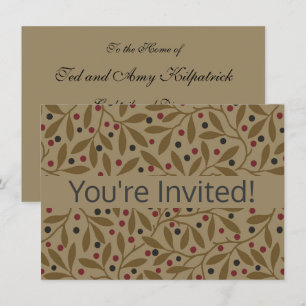 Invitation Leaf Berry Classique Colorful Art Motif