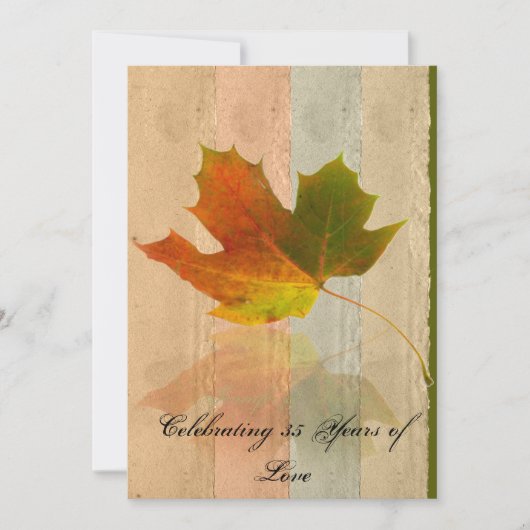Invitation Leaf d'érable d'automne sur Faux Anniversaire de p (Devant)