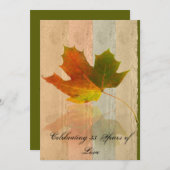 Invitation Leaf d'érable d'automne sur Faux Anniversaire de p (Devant / Derrière)