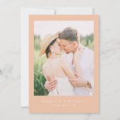 Invitation LEAH Modern Coral rose Mariage photo (Dos)