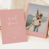 Invitation LEAH Moderne Pastel Coral Fête des mariées rose