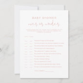 Invitation LEAH Pastel Pink Over Under Baby shower Game (Devant)