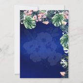 Invitation LeahG Bleu Tropical Vert Rose Floral Mariage (Dos)