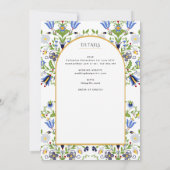 Invitation LeahG Blue Floral Messe Nuptiale Mariage catholiqu (Dos)