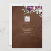 Invitation LeahG Brown Berry Plum violet Mariage automne hive (Dos)