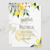 Invitation LeahG Citrus Lemons Budget Mariage Inviter Jaune (Devant / Derrière)