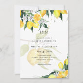 Invitation LeahG Citrus Mariage de citrons jaunes Invite (Devant)