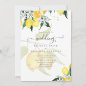 Invitation LeahG Citrus Mariage de citrons jaunes Invite (Devant)
