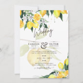 Invitation LeahG Citrus Mariage de citrons jaunes Invite (Devant)
