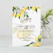 Invitation LeahG Citrus Mariage de citrons jaunes Invite (Debout devant)