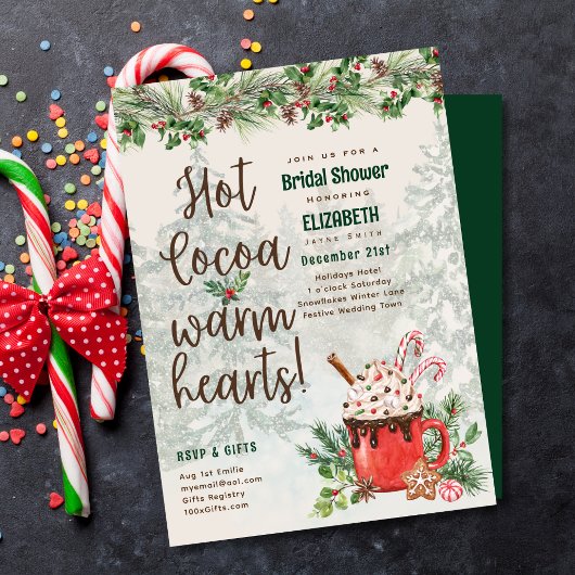 Invitation LeahG Coca chaud Coeurs chauds Fête des mariées d'