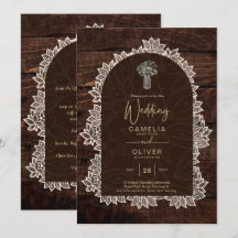 LeahG Dentelle rustique Gypsophila Mariage en bois