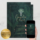 Invitation LeahG Emerald Forest Green Wedding INVITE
