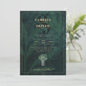 Invitation LeahG Emerald Forest Green Wedding INVITE (Debout devant)