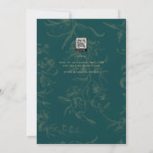 Invitation LeahG Emerald Green Gold Vintage Mariage botanique (Dos)
