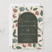Invitation LeahG Emerald Green Terracotta Gold Mariage de aut (Devant)