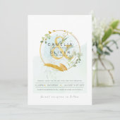 Invitation LeahG Eucalyptus Green Mariage or QR CODE INV (Debout devant)