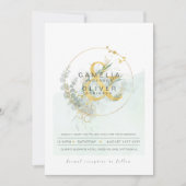 Invitation LeahG Eucalyptus Green Mariage or QR CODE INV (Devant)