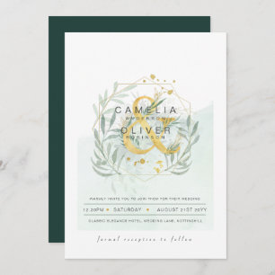 Invitation LeahG Eucalyptus Green Mariage or QR CODE INV