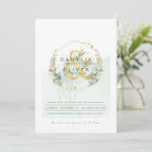 Invitation LeahG Eucalyptus Green Mariage or QR CODE INV (Debout devant)