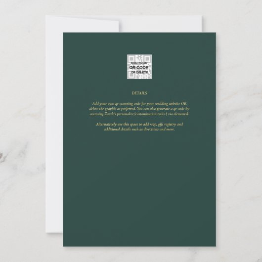 Invitation LeahG Eucalyptus Green Mariage or QR CODE INV (Dos)