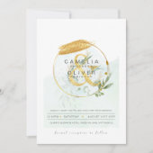 Invitation LeahG Eucalyptus Green Mariage or QR CODE INV (Devant)