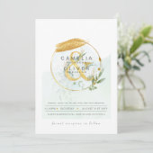 Invitation LeahG Eucalyptus Green Mariage or QR CODE INV (Debout devant)