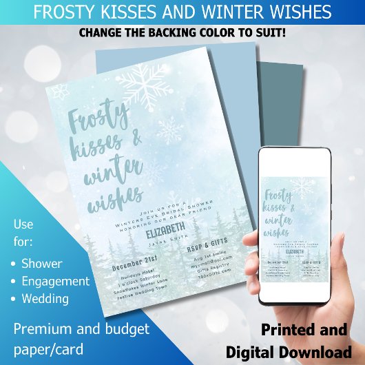 Invitation LeahG Frosty Baisers en hiver Souhaits Fête des ma