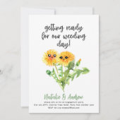 Invitation LeahG Funny mignon Dandelions Fête des mariées d'é (Devant)
