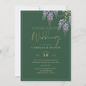 Invitation LeahG Green Purple Gold WISTERIA Wedding INVITE (Devant)