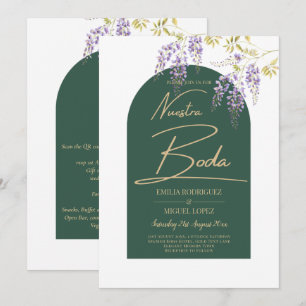 Invitation LeahG Green Purple Gold WISTERIA Wedding INVITE