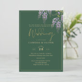 Invitation LeahG Green Purple WISTERIA Wedding INVITE (Debout devant)
